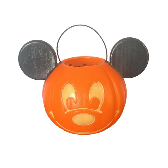 Disney MICKEY MOUSE HALLOWEEN PUMPKIN Blow Mold Trick or Treat Candy Bucket Pail - Picture 1 of 8